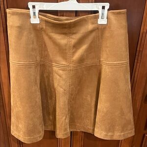 LC Lauren Conrad Camel Suede A-Line Skirt